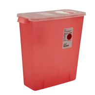 Cardinal 8527R In-Room Sharps Container, 3 gal, 13-3/4 x 13-3/4 x 6 in (EA/1)