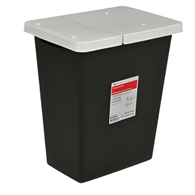 Cardinal 8607RC SharpSafety RCRA Hazardous Waste & Sharps Container, 8 gal, Black (EA/1)