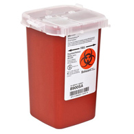 Cardinal 8900SA SharpSafety Phlebotomy Sharps Container, 1 qt, 6-1/4 x 4-1/2 x 4-1/4 in (CS)
