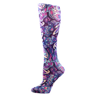 Celeste Stein Womens 18" Trouser Sock-Fall Paisley Brown