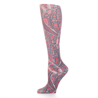 Celeste Stein Womens 18" Trouser Sock-Mauve Paisley
