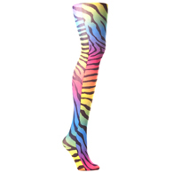Celeste Stein Womens Tights-Regular-Rainbow Zebra