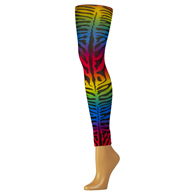 Celeste Stein Womens Leggings-Regular-Rainbow Zebra