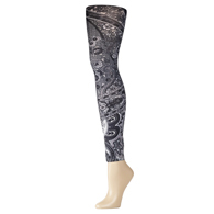 Celeste Stein Womens Leggings-Queen-Black Paisley Fountain
