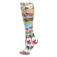 Celeste Stein Womens 10" Ankle Sock-Horse Collage