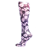 Celeste Stein Womens 10" Ankle Sock-Noir Roses