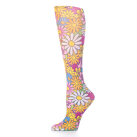 Celeste Stein Womens 10" Ankle Sock-Colorful Daisies