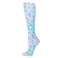 Celeste Stein Womens 10" Ankle Sock-Heartstrings Blue