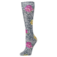 Celeste Stein Womens 10" Ankle Sock-Zebra Rose