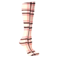 Celeste Stein Kids 15" Knee Sock-Tan Brown Plaid