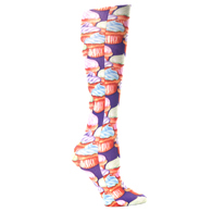 Celeste Stein Womens 8-15 mmHg Compression Sock-Purple Cupcakes