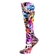 Celeste Stein Womens 8-15 mmHg Compression Sock-Leopard Flowers