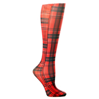 Celeste Stein Womens 15-20 mmHg Compression Sock-Rouge Plaid