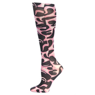 Celeste Stein Womens 15-20 mmHg Compression Sock-Neon Pink Flames