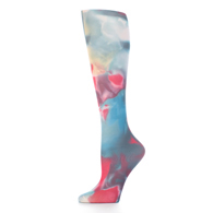 Celeste Stein Womens 20-30 mmHg Compression Sock-Fancy Watercolors