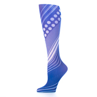 Celeste Stein Womens 20-30 mmHg Compression Sock-Diagonal Dots Blue