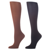 Celeste Stein Womens 20-30 mmHg Compression Sock-Brown Black (2 Pack)