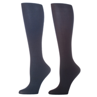 Celeste Stein Womens 20-30 mmHg Compression Sock-Navy Black (2 Pack)