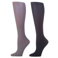 Celeste Stein Womens 8-15 mmHg Compression Sock-Grey Black (2 Pack)