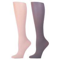 Celeste Stein Womens 8-15 mmHg Compression Sock-Lavender Gray (2 Pack)