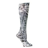 Celeste Stein 15-20 mmHg Compression Sock-Black Paisley Fountain