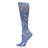 Celeste Stein Womens 8-15 mmHg Compression Sock-Queen-Denim Dotty