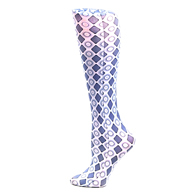 Celeste Stein Womens 8-15 mmHg Compression Sock-Queen-Grey Diamonds