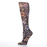 Celeste Stein 15-20 mmHg Compression Sock-Queen-Prairie Flowers Black