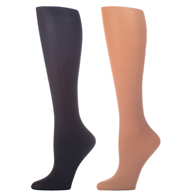 Celeste Stein 15-20 mmHg Compression Sock-Queen-Black/Nude (2 Pack)