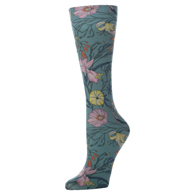 Celeste Stein 8-15 mmHg Compression Sock-Queen-Turquoise Lillies
