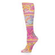 Celeste Stein Womens 20-30 mmHg Compression Sock-Queen-Bright Paisley