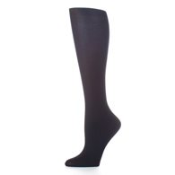 Celeste Stein Womens 20-30 mmHg Compression Sock-Queen-Black Solid