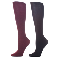 Celeste Stein 20-30 mmHg Compression Sock-Queen-Purple Black (2 Pack)