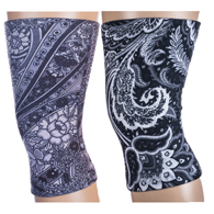 Celeste Stein Knee Support Set-Queen-Black Paisley Fountain & Calypso