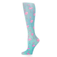 Celeste Stein Womens 20" Trouser Sock-Flamingos N Pearls