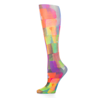 Celeste Stein Womens 20" Trouser Sock-Watercolor Tiles
