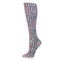 Celeste Stein Womens 20" Trouser Sock-Heartstrings Black