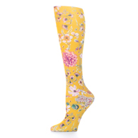 Celeste Stein Womens 20" Trouser Sock-Prairie Flowers Gold