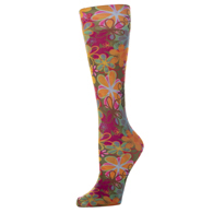 Celeste Stein Womens 20" Trouser Sock-Bright Flower Power