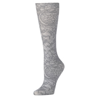 Celeste Stein Womens 20" Trouser Sock-Grey Morning Lace
