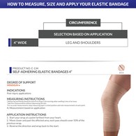 Champion 0134 Self-Adhering Elastic Bandage - Universal Size - 4 in Width - Beige