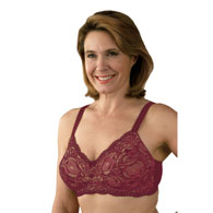 Classique 779 Post Mastectomy Fashion Bra - Burgundy/Skin - 34B