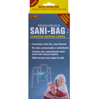 Cleanwaste Sani-Bag+ Commode & Bedpan Liner - 100 Individually Wrapped (Former Packaging)