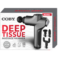 Coby CMH-520 Adjustable-Speed Deep Tissue Massage Gun w/ LED Display & 5 Attachments