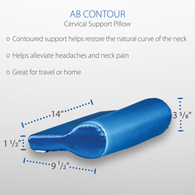 Core Products 109 Ab Contour Pillow with Satin Cover-Blue