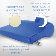 Core Products 109 Ab Contour Pillow with Satin Cover-Blue