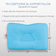 Core Products 200 Tri-Core Cervical Orthopedic Pillow-Standard Support-Blue