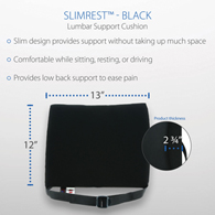 Core Products 410 Slimrest Standard Lumbar Support-Black