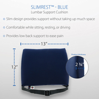 Core Products 410 Slimrest Standard Lumbar Support-Blue