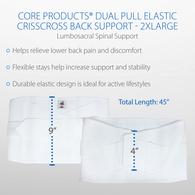 Core Products 6062 Dual Pull Elastic Crisscross Lumbosacral Belt-2XL